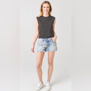 ‼️RARE‼️🎸FRAME🎸🔥NWT🔥LE GRAND GARCON RAW EDGE SHORT—26